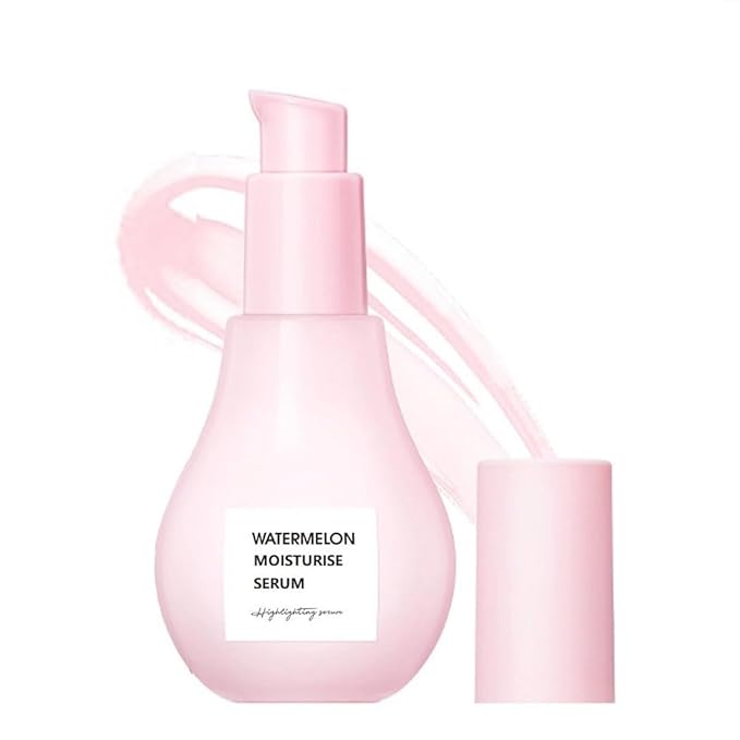 Watermelon Moisturizer Facial Serum, Hydrating Glow Priming Liquid Highlighter.