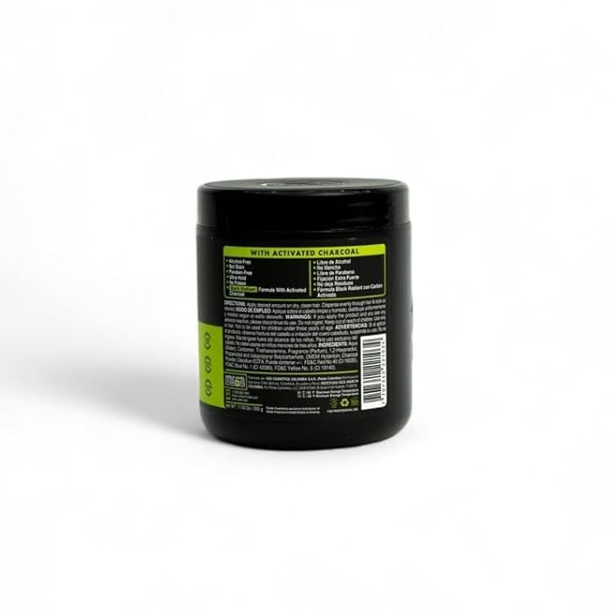 Rolda Black Styling Hair Gel - Medium To Strong Hold With Medium Shine For a Wet Slicked Back Look With All Day Hold - Activated Black Charcoal Covers Grey Hair Instantly 17.6oz (2PK)