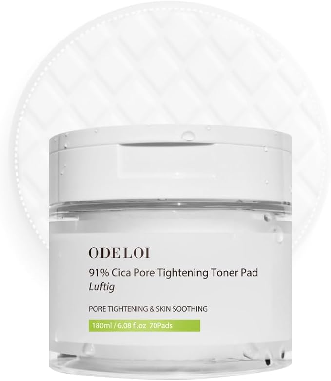 Pore Tightening Toner Pad CICA 91 Luftig, Pore Minimizing and Wrinkled Improvement, Centella Asiatica Extract, Adenosine, for All Skin Types, Korean Skin Care, 6.08 fl.oz.