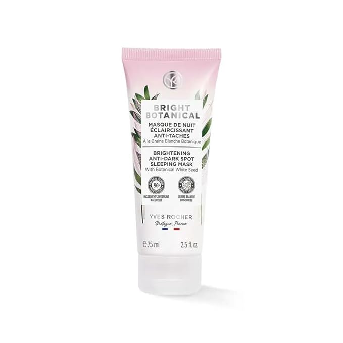 Yves Rocher Bright Botanical Night Mask – Brightening Face Cream for Even Skin Tone, Moisturized & Smooth Complexion, Reduces Pigment Spots Overnight Skincare – 75 ml/2.53 fl.oz