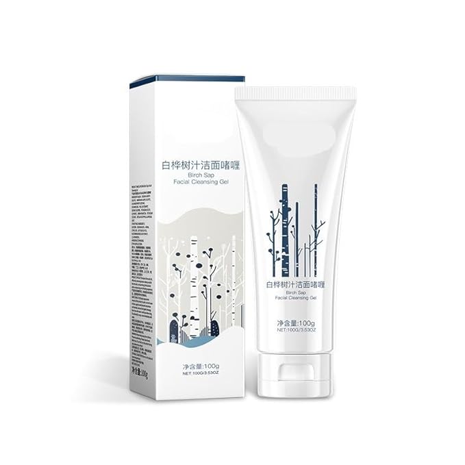 Birch Sap Cleanser Gel & Toner - Brighten Facial Skin, Hydrating, Soothe Sensitive Redness, Oil-Control Daily Moisturizing Skincare(1PCS)