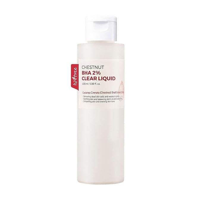 ISNTREE Chestnut BHA 2% Clear Liquid, 100 ml, 3.38 fl oz | Korean Skincare | Mild Exfoliating Toner for Deep Pore Care | Smoothing & Soothing with Chestnut & Salicylic Acid