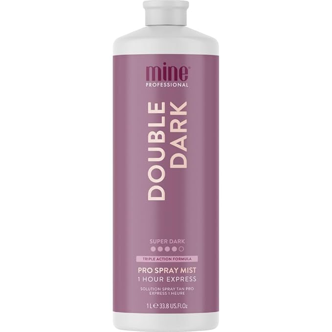 MineTan Spray Tan Solution | Double Dark - Fake Tanning Mist Best for Deep Bronzed Glow Skin Finish, Fast Drying, 1 Hour Express, Hydrating, Salon Professional Formula, Vegan, 33.8 Fl Oz