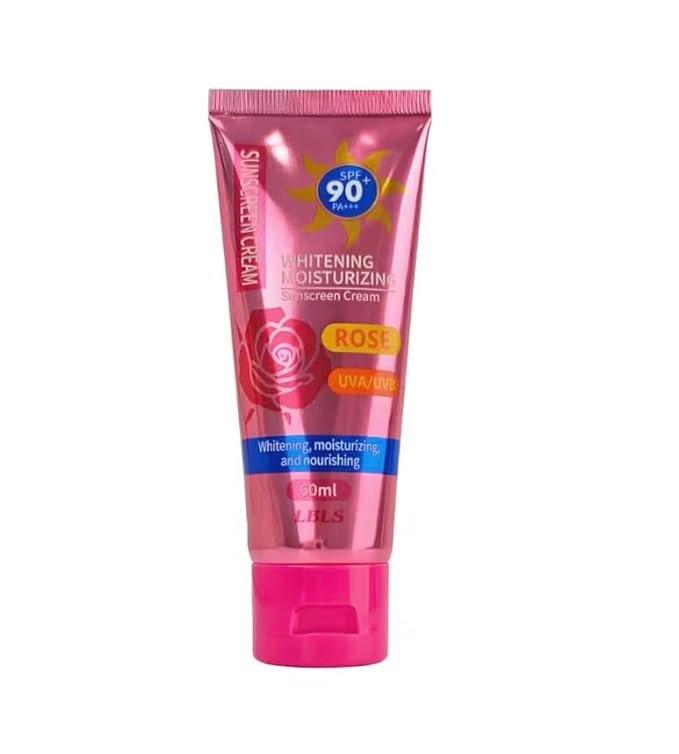 Rose Sunscreen Cream SPF 90 Face & Body Sun Protection Lotion Moisturizing Hydrating Sunscreen for Daily UV Protection Lightweight Skin Care for Outdoor Use