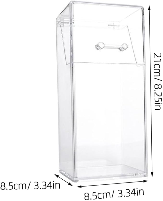 DOITOOL Acrylic Makeup Brush Holder with Lid Clear Pen Holder Storage Box Dust-Free Cosmetic Organizer for Vanity and Desktop 4.33 X 3.35 X 4.33 Inch