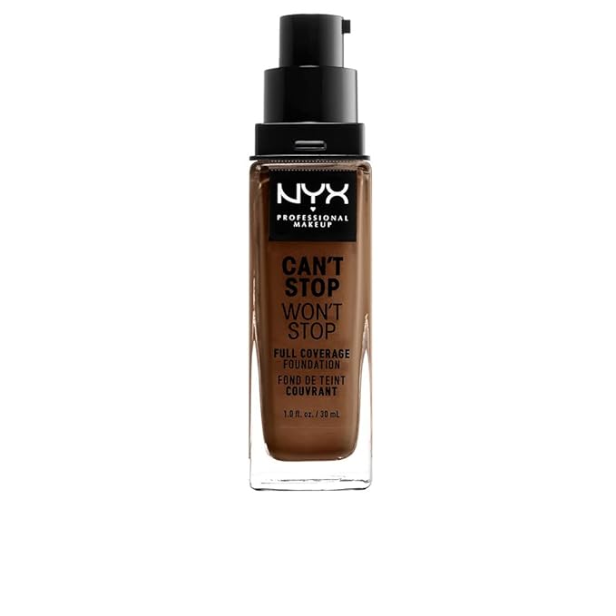 NYX PROFESSIONAL MAKEUP Can't Stop Won't Stop Foundation, 24h Full Coverage Matte Finish - Cocoa