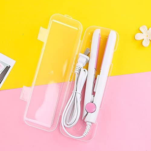 Mini Hair Straightener, 2 in 1 Mini Curling Iron Portable Travel Hair Straightener Heating Curler Hair Styling Tool for Short Hair，Home or Salon (White)