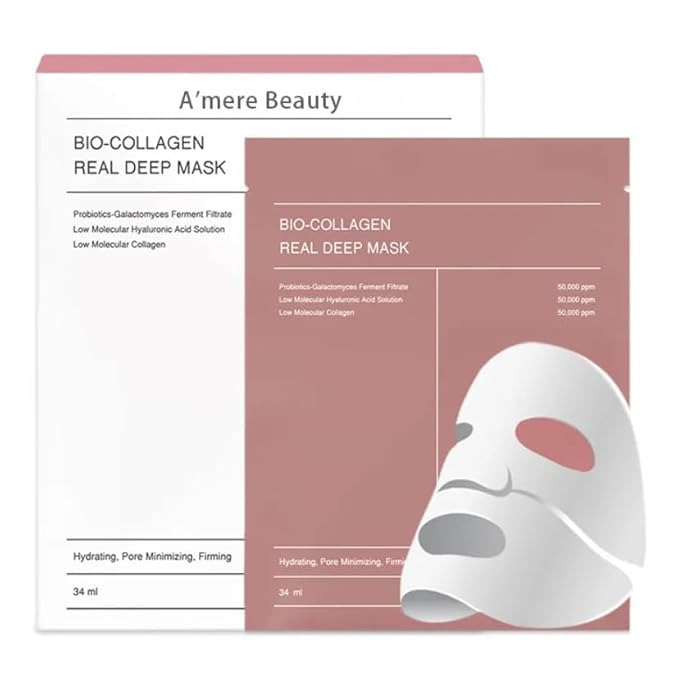 A'mere Beauty Bio-Collagen Real Deep Mask, Hydrating Overnight Hydrogel Mask, Pore Minimizing, Elasticity Improvement