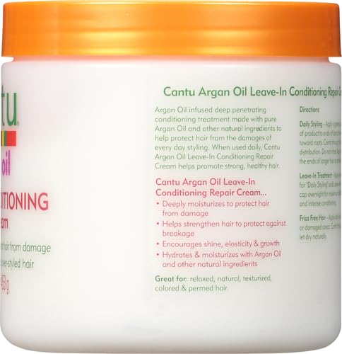 Cantu Leave-In Conditioning Repair Cream, 16 oz | Argan Oil | Pack of 2