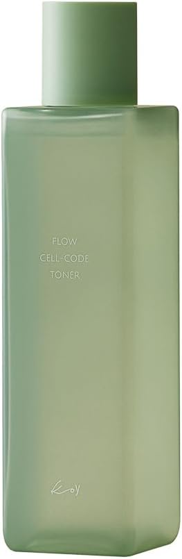 KOY Flow Cell-Code Toner, Hydrating & Soothing Toner for Sensitive Skin, AHA BHA PHA for Dullskin and Pore impurities, Niacinamide, Panthenol, Hyaluronic Acid for Smoothing and Cooling Care, 150ml