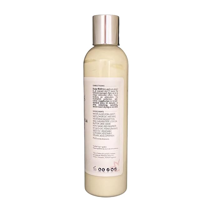 Glimmer Goddess Organic Unscented Sunscreen - Reef-Safe SPF 40+ Broad Spectrum Protection, 8 oz