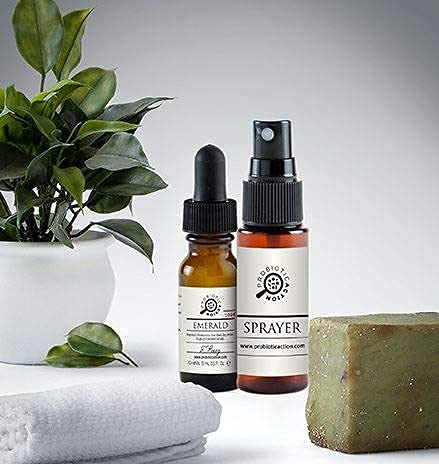 Probiotic Action® EMERALD Sprayable Probiotic for Acne Treatment - Concentrated - 45 -days supply - Repairs and Rejuvenates Damaged Skin Promoting Good Skin Health. Toner – 0.5 Fl Oz.
