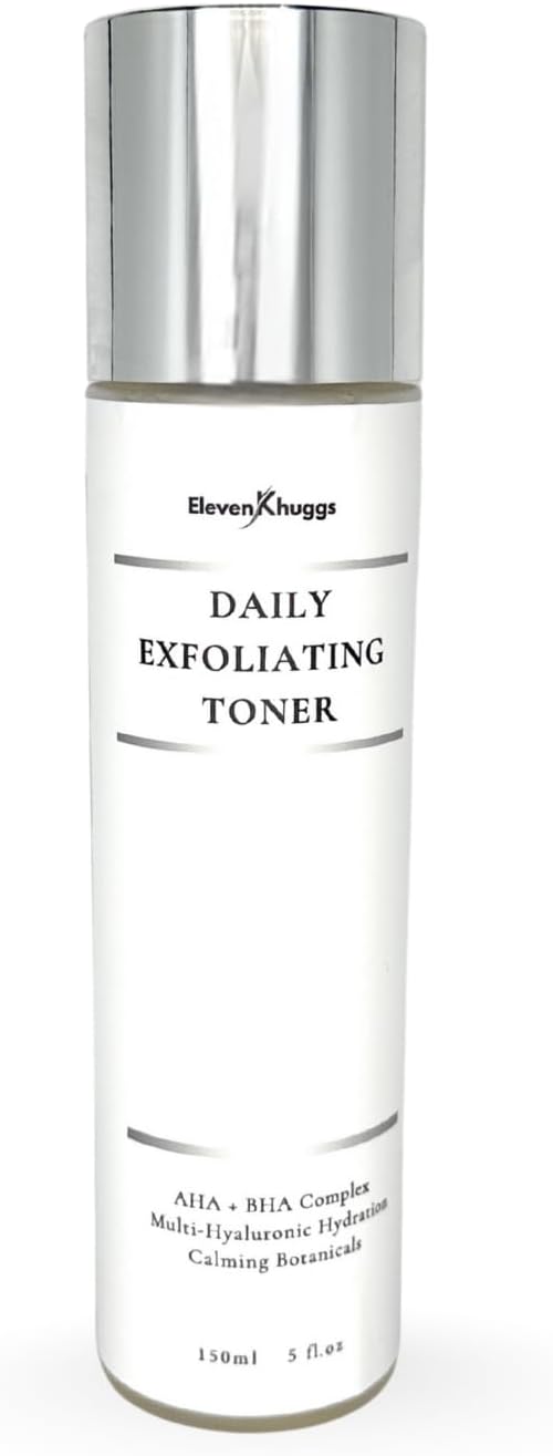 Daily Exfoliating Toner with AHA & BHA – Gentle AM/PM Pore Refining Liquid Exfoliant for Men & Women – Clears Pores, Smooths Texture, Hydrates Skin – Unscented, Non-Irritating Formula
