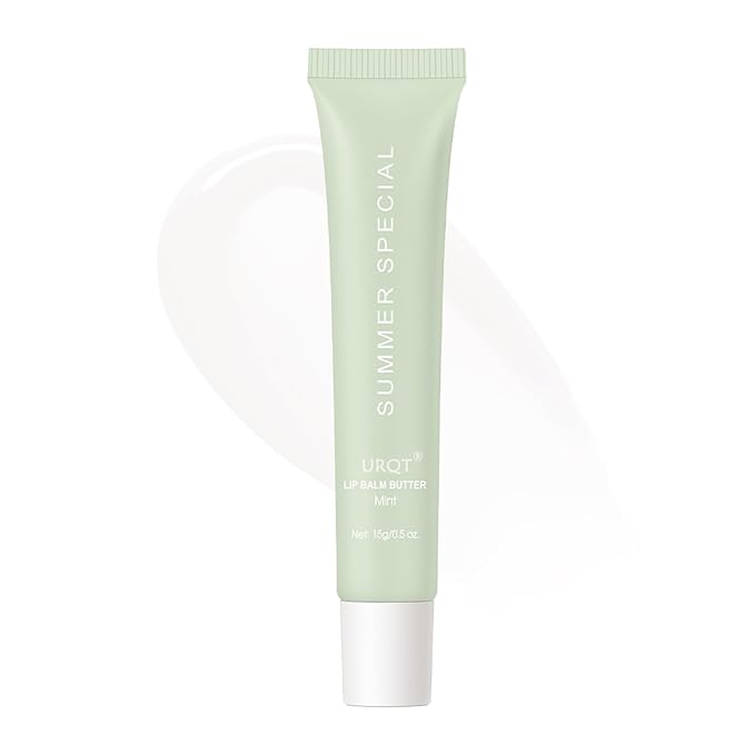 URQT Lip Butter Balm, Hydrating, Nourishing & Softening Lip Care with Natural Oils & Fruit Extracts, Long-Lasting Moisture, Non-Sticky Shine, Soften Dry Lips Lip Care (#2 Mint)