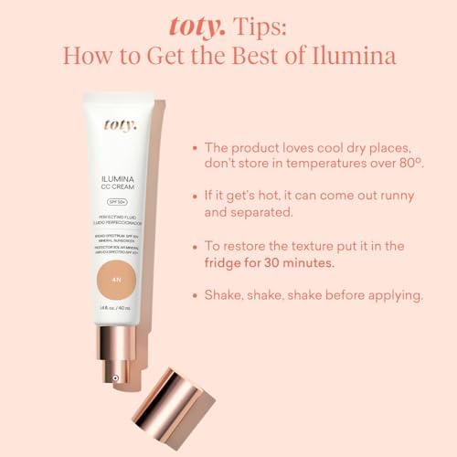 Toty by Sofia Vergara - lumina CC Cream SPF 50+, 100% Mineral Color Correcting Cream - Medium Coverage Foundation & Broad Spectrum Sunscreen for Face - Non Comedogenic - 4N SOFT TAN