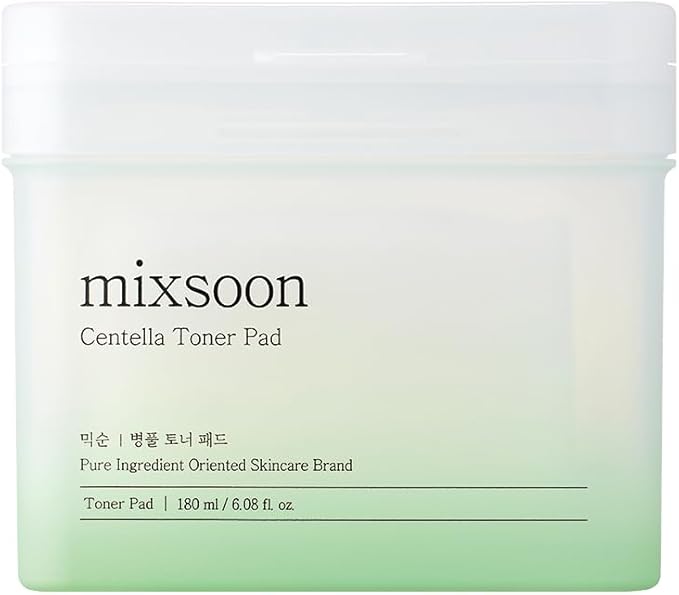 mixsoon Centella Asiatica Toner Pad-Soothing, Hydrating and Balancing Facial CICA Pads, Gentle Daily Care for Sensitive, Calm Skin 180ml / 6.08 fl.oz. (120 Sheets) Korean Glass Skin Care