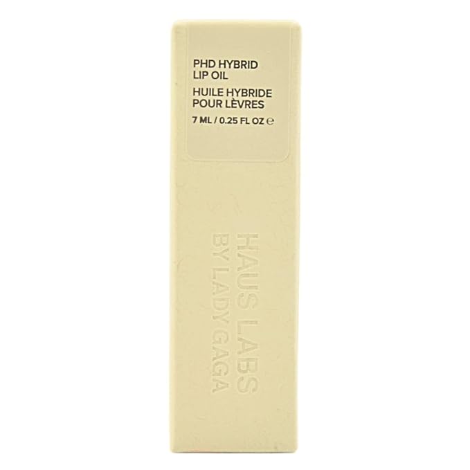 HAUS LABS BY LADY GAGA PhD Hybrid Hydrating Tinted Lip Oil Neutral Clear, Clean Vegan Lip Gloss Balm, Non-Sticky Shine, Moisturizing, 0.25 oz