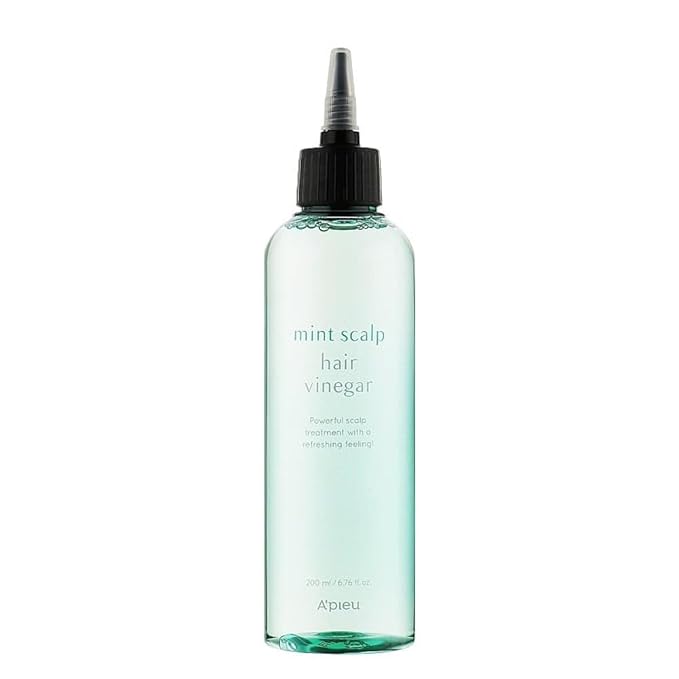 A’PIEU Mint Hair Vinegar for Scalp Cooling & Refreshing Care, Detox & Clarifying Treatment for Dandruff & Buildup, Smooth & Shiny Hair, pH Balancing, Korean Haircare, 6.76 fl oz