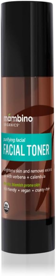 Mambino Organics Purifying Facial Toner & Mist, Organic Vegan Skincare with Witch Hazel, Calendula & Lemon Verbena, Refreshing Pore-Refining Toner for Self Care, Cruelty-Free, 4 fl oz