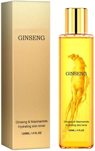 2PCS Ginseng Facial Toner Shrink Pore Moisturizing Oil Smoothing Whitening Facial Skin Care Toner Water