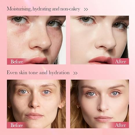 Glow Cushion Foundation Makeup, Jelly Cushion Foundation Pink Hydrating,Long-Lasting, Double Coverage, Cleanbeauty, Lightweight, Flawless