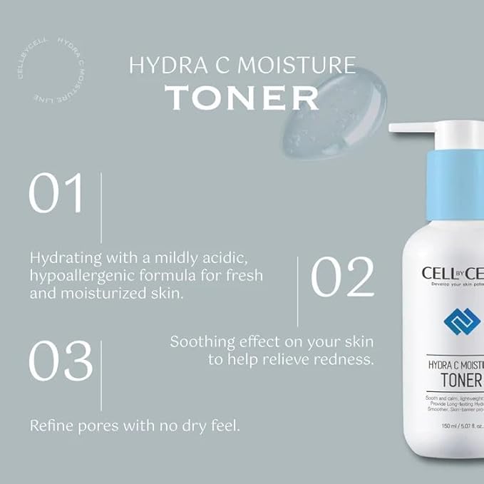 Hydra C Moisture Toner | Hydrating Toner Containing Hyaluronic Acid to Keep Skin Moisturized & Fresh After Wash | 150ml