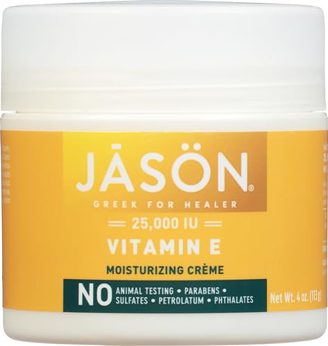 JASON Vitamin E Antioxidant Intensive Crème Face & Body Moisturization,25,000 IU Body Cream Moisturizer,4 Fluid Ounces,(Pack of 2)