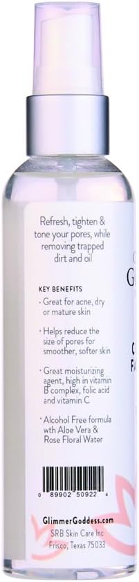 Organic Citrus Facial Toner with Rose Water Witch Hazel & Aloe Vera - Natural Astringent Closes Pores and Preps Skin