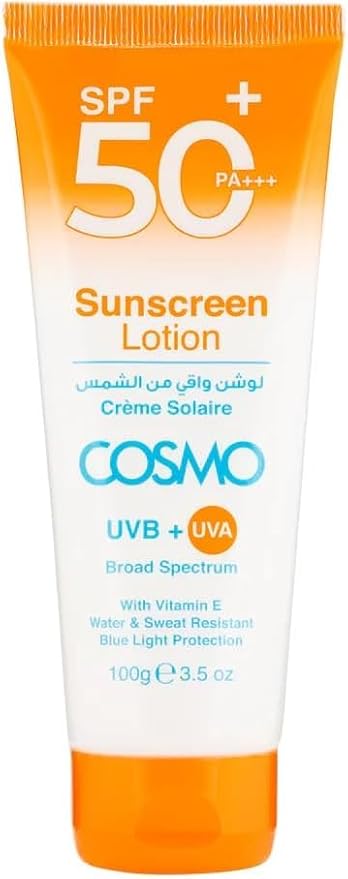 Sunscreen Lotion SPF 50+100g | 3.38 fl.oz, UVA/UVB Protection | Broad Spectrum | With Vitamin E Water & Sweat Resistant Blue Light Protection| for Unisex
