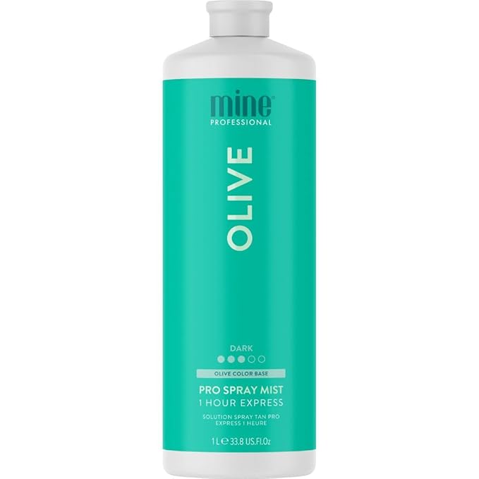 MineTan Spray Tan Solution | Olive - Fake Tanning Mist Best for Dark Bronzed Glow Skin Finish, Fast Drying, 1 Hour Express, Hydrating, Salon Professional Formula, Vegan, 33.8 Fl Oz