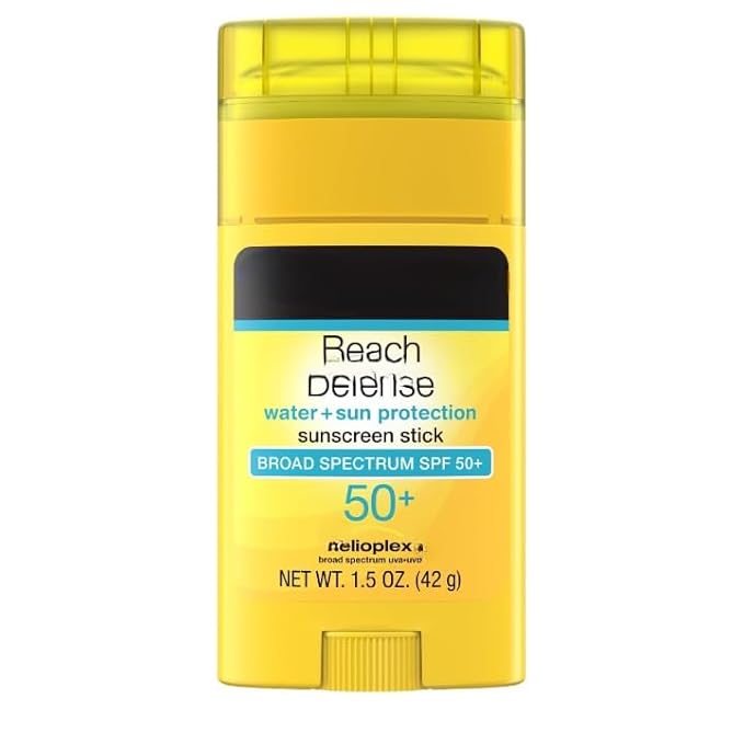 Beach Defense Water and Sun Protection Sunscreen Stick, Broad Spectrum SPF 50+, Face and Body, 1.5 oz