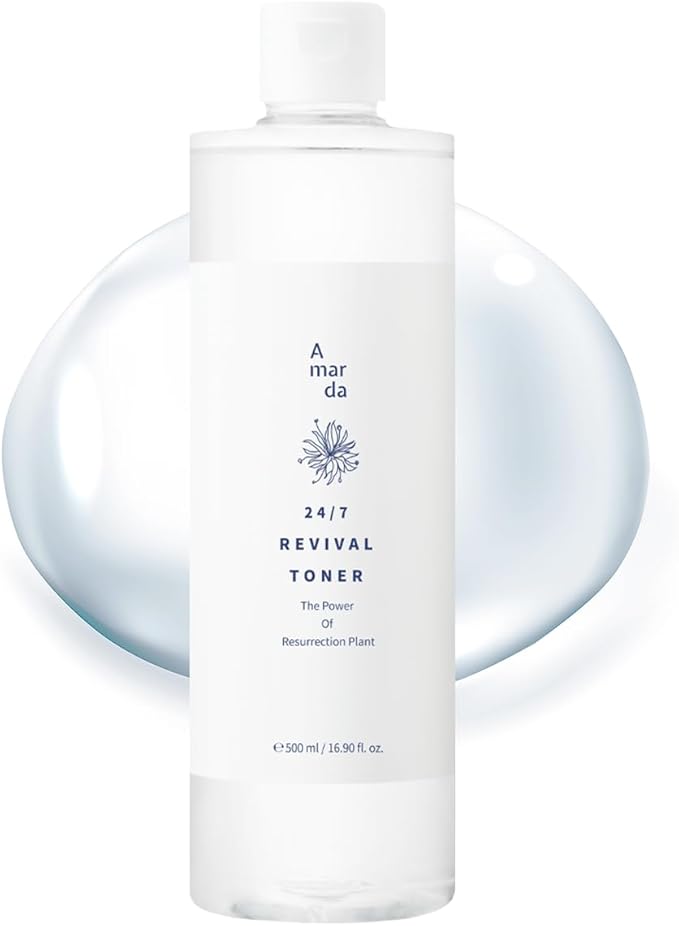 A MAR DA 24/7 Revival Toner 500ml (16.9 fl.oz.) Hydrating & Calming Facial Toner for Sensitive Skin, pH-Balancing, Deep Hydration with Centella Asiatica, Glycoin, Glacier Water