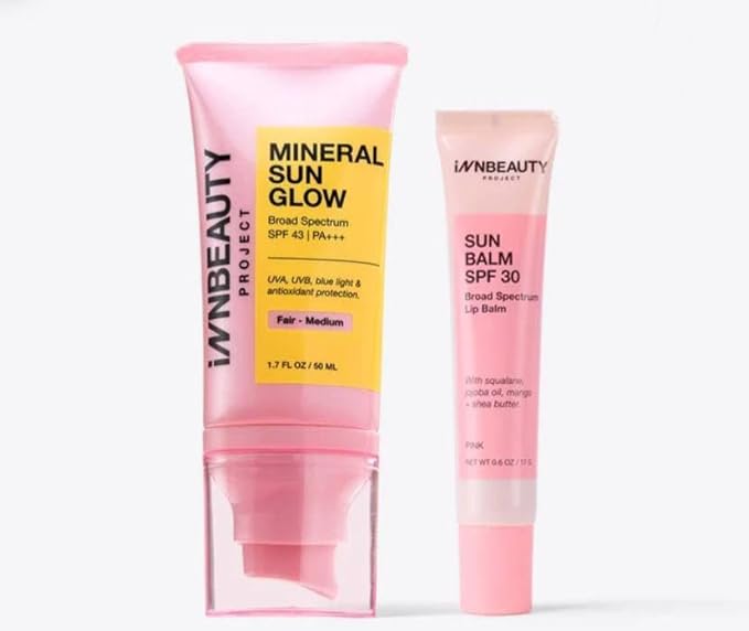 INNBEAUTY Project Mineral Sun Care Duo - Glow in Fair-Medium and Balm in Pink, 1 Count
