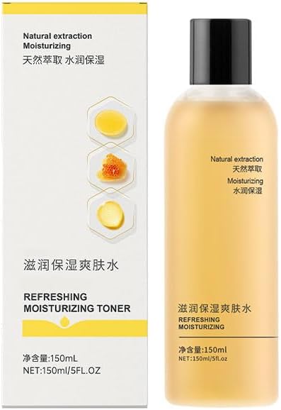 Glycerin & Hyaluronic Acid Moisturizing Toner, with Honey Extract, Refreshing Alcohol-Free Formula for All Skin Types, Lightweight Hydration & Smoothing, 5 fl oz