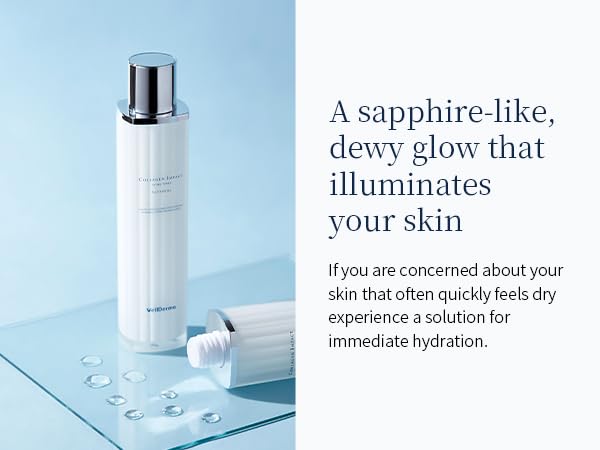 WELLDERMA Sapphire Collagen Impact 3-Step Skincare Set – Hydrating & Balancing Toner, Emulsion and Cream Trio