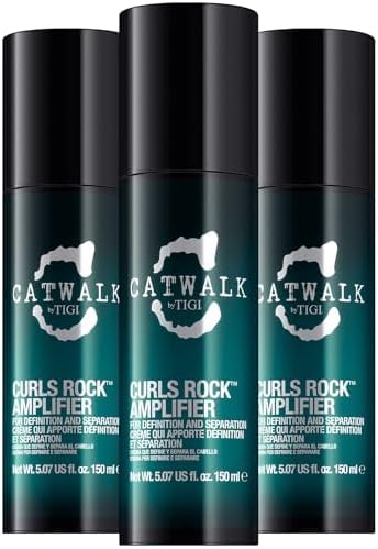 Catwalk Curls Rock Amplifier Shaping Cream by TIGI 3-Pack – Curl Cream for Defining Wavy, Curly Hair – Flexible Hold, Frizz Control + Anti-Humidity, Scented, 5.07 Oz Ea