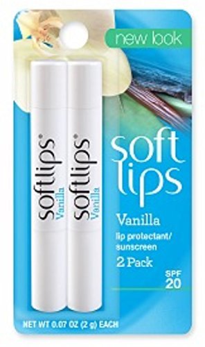 Softlips Lip Protectant/Sunscreen SPF 20, Value Pack, Vanilla 2 Each by Softlips