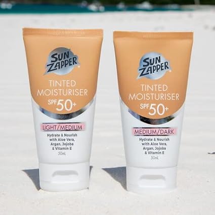 Sun Zapper BB Cream Tinted Moisturizer Sunscreen SPF 50+ Medium Dark – Face Sunscreen with Kakadu Plum and Jojoba Oil, Broad Spectrum UV Protection, Botanical Oils, 50mL (1.69 oz), Australian Made