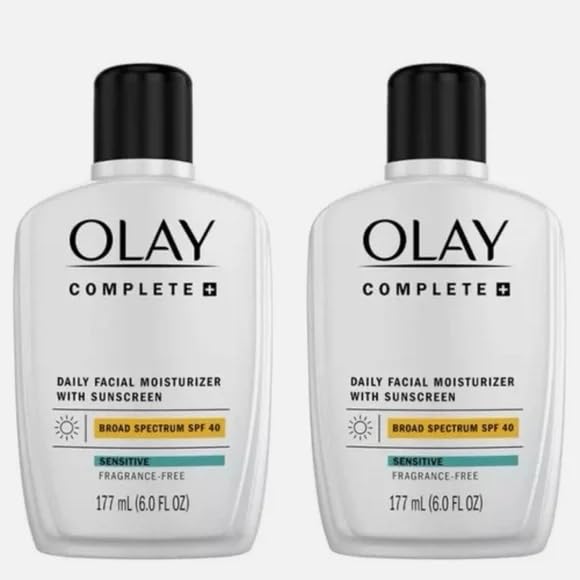 Daily Facial Moisturizer with SPF 40 Sunscreen, 2 Pack, 177 mL (6.0 FL OZ) each, 354 mL (12.0 FL OZ) Total
