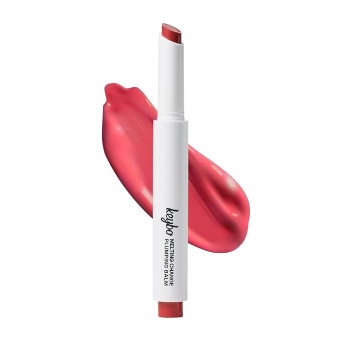 KEYBO Melting Change Plumping Lip Balm – Hydrating Glossy Tinted Lip Plumper, Non-Sticky MLBB Balm for Smooth, Natural Volume – Moisturizing K-Beauty Lip Treatment (06. Bare Pure)