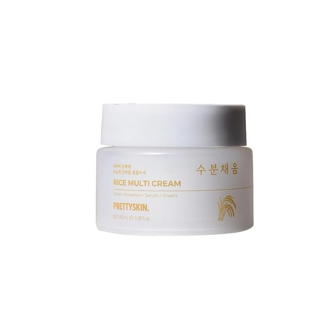PRETTYSKIN Rice Amino Acid Multi Moisturizing Cream | 4-in-1 Toner + Emulsion + Serum + Cream | With Rice Bran Water & Niacinamide | Gentle Daily Hydration & Texture Care | 3.38fl.oz