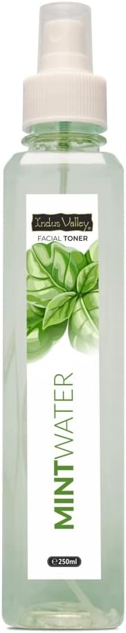 INDUS VALLEY Organic Mint Fresh Pore Tightening Skin Toner - (250ml), Natural Ingredients for Acne and Pore-Reducing, Gently Exfoliates, Deep Cleans, Brightens and Balances Skin for a Healthy Glow