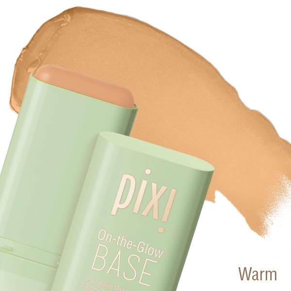 Pixi Beauty On-the-Glow Base| Tinted Moisturizer Foundation Stick | Warm: Medium, golden shade| 0.6 oz / 19g