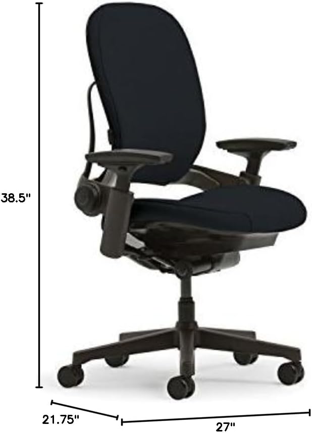 Steelcase Leap Office Chair - Seven Points of Adjustability - Ergonomic Back Support Chair - Lumbar Support - 4D Adjustable Arms - Black Frame - Onyx