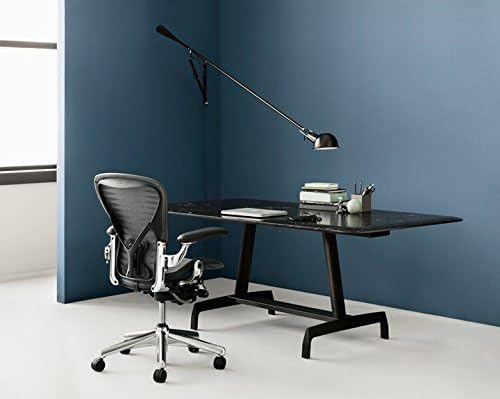 Aeron Chair by Herman Miller - Highly Adjustable - Graphite Frame - Lumbar Pad - True Black (Large)