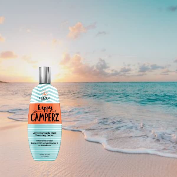 HEMPZ Happy Camperz Natural Bronzer - Herbal Moisturizing Self Tanning Lotion for Tanning Beds, Beach, Sun 8.5 Fl OZ