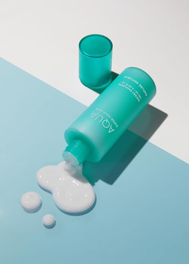 Nature Republic Super Aqua Max Watery Emulson_Hydrating Deep sea water daily Moisturizer & Glow Lightweight Long Lasting lotion cream for Face korean beauty facial skin care 130ml / 4.39 fl.oz