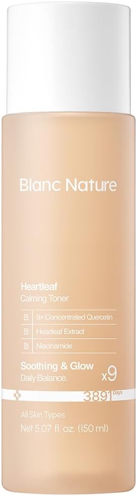 Heartleaf Calming Toner, Soothing and Hydrating Toner for All Skin Types with Heartleaf Extract, Centella Asiatica and Panthenol, Korean Skincare for Glass Skin, 5.07 fl oz (150 ml)