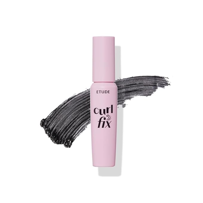ETUDE Curl Fix Mascara Mini for travel, Lash Mascara, Strong Curl Up, Long-Lasting, Waterproof, Lightweight, Korean Makeup, Beauty, Vegan Certified, Black (0.14 Fl Oz)