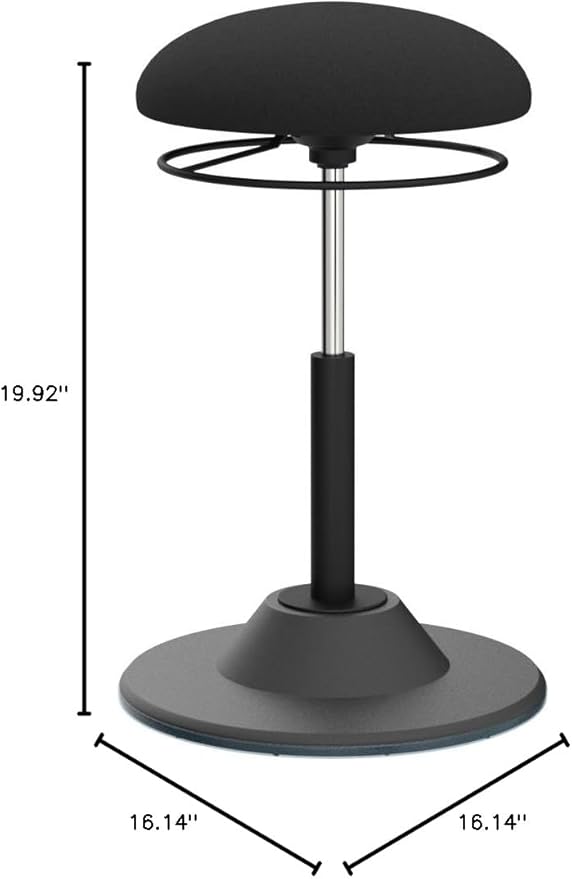 Adjustable Standing Desk Chair - Active Sitting Wobble Stool for Core Strength & Posture, 360° Swivel Leaning Perch Seat for Adults Home Office, Black